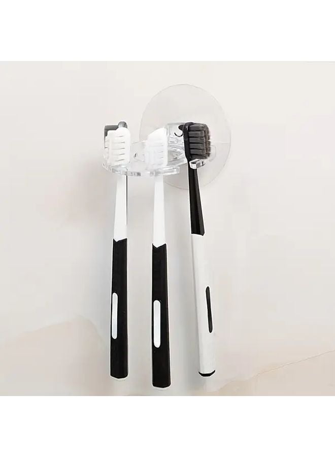 3 قطع حامل فرشاة أسنان أرجواني ذاتي اللصق بحائط بحمام مع مشط - Image 5