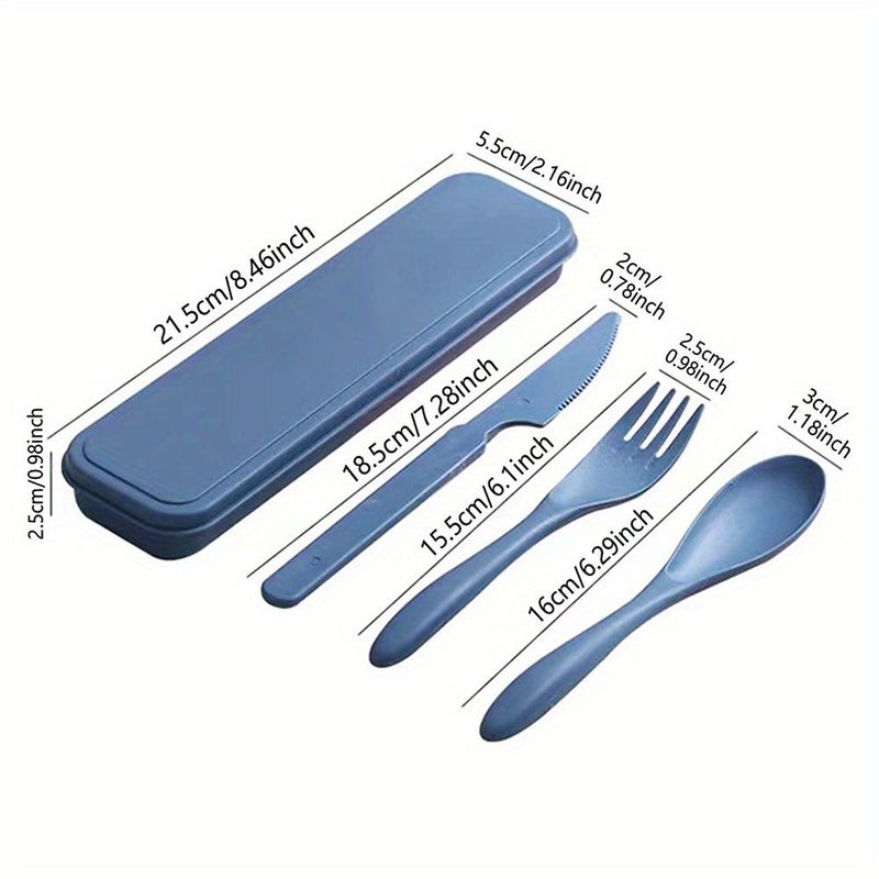 3 Piece Portable Cutlery Set With Reusable Utensils Box Travel Detachable Organizer Fold Spoon Fork Knife Robot Initial Name 26 Letters Pattern Christmas Gift Style A - Image 2