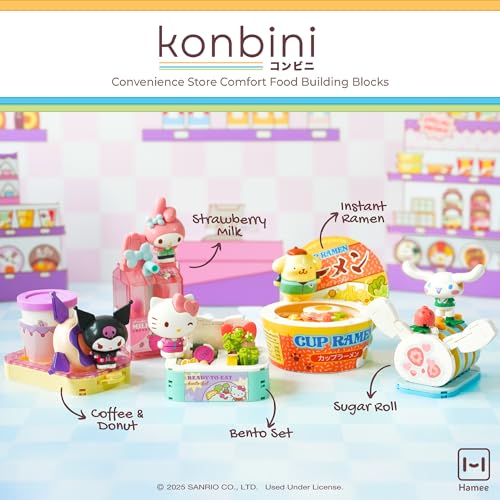 Hamee Sanrio Hello Kitty and Friends Konbini Cute Building Blocks Figure Set Birthday Gift Party Favor Gift Basket Filler Stress Relief Collectible Toy Sanrio Fan Relaxation My Melody - Image 5