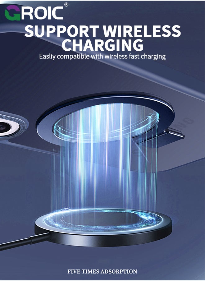 GROIC - For Samsung Galaxy S24 Plus Case with Magnetic Ring, with 1 Pack Soft TPU HD Screen Protector,  Drop Protection Cover,Shockproof Cell Phone Shell for Galaxy S24 Plus 6.6'' - Image 1