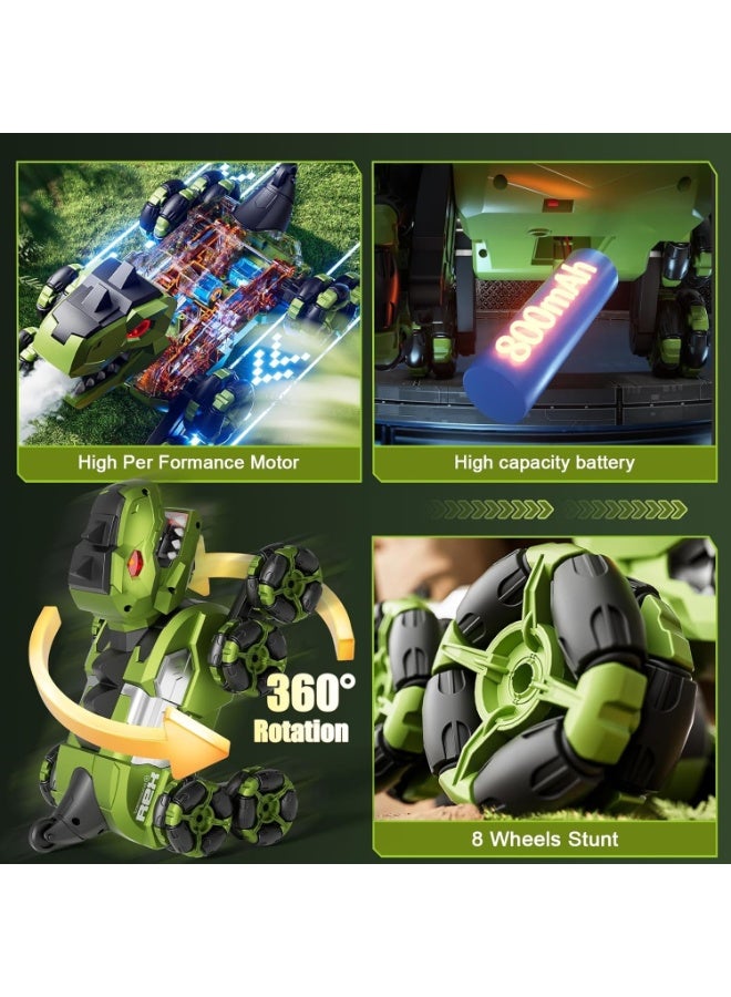 Remote Control Dinosaur Monster Truck Toys, 8WD Gesture Sensing Remote Control Stunt Cars for Boys Age 6 7 8-12 13 14 Year Old, Birthday Gifts Ideas for Kids Boys Girls - Image 4