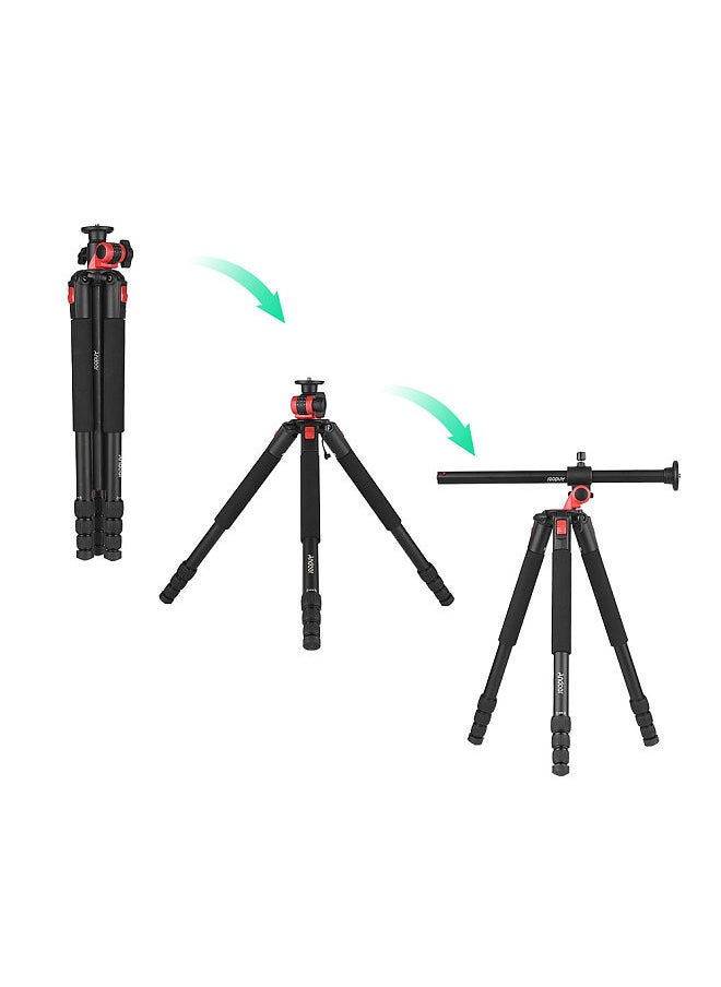 ANDOER - Andoer MPT-284 Professional Aluminum Alloy Tripod 4-Section Transverse Axis Tripods Max. Height 172cm Telescopic Bracket for Camera Max. Load 15kg/3.3lb - Image 1