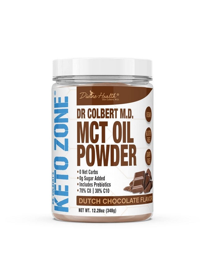 Divine Health Dr. Colbert Keto Zone Mct Oil Powder ; Dutch Chocolate Flavor ; 70% C8 ; 30% C10 ; All Natural Keto Approved For Ketosis ; 0 Net Carbs ; Gluten Free ; 30 Day Supply ; 348G ; - Image 1