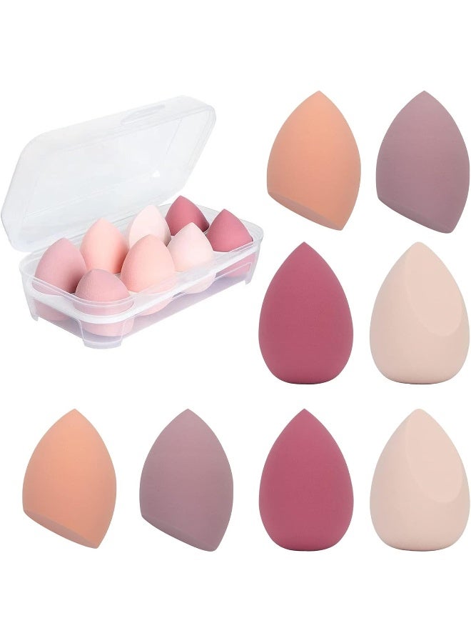 MOMENT 8 Pieces Makeup Sponge Set Beauty Blender Sponges With Case Latex-Free Vegan Foundation Applicator Makeup Puff For Powder Cream - Image 1