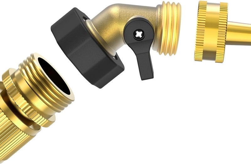 Twinkle Star le Star 3/4" Brass Shut Off Valve Gooseneck Garden Hose Connector, 2 Pack - Image 5