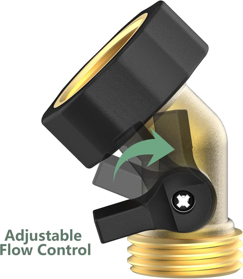 Twinkle Star le Star 3/4" Brass Shut Off Valve Gooseneck Garden Hose Connector, 2 Pack - Image 3