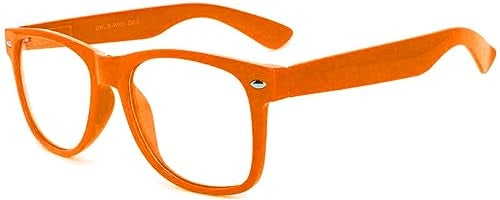 OWL Classic Vintage Sunglasses Clear Lens Orange Frame Retro - Image 1