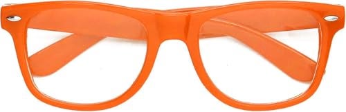 OWL Classic Vintage Sunglasses Clear Lens Orange Frame Retro - Image 2