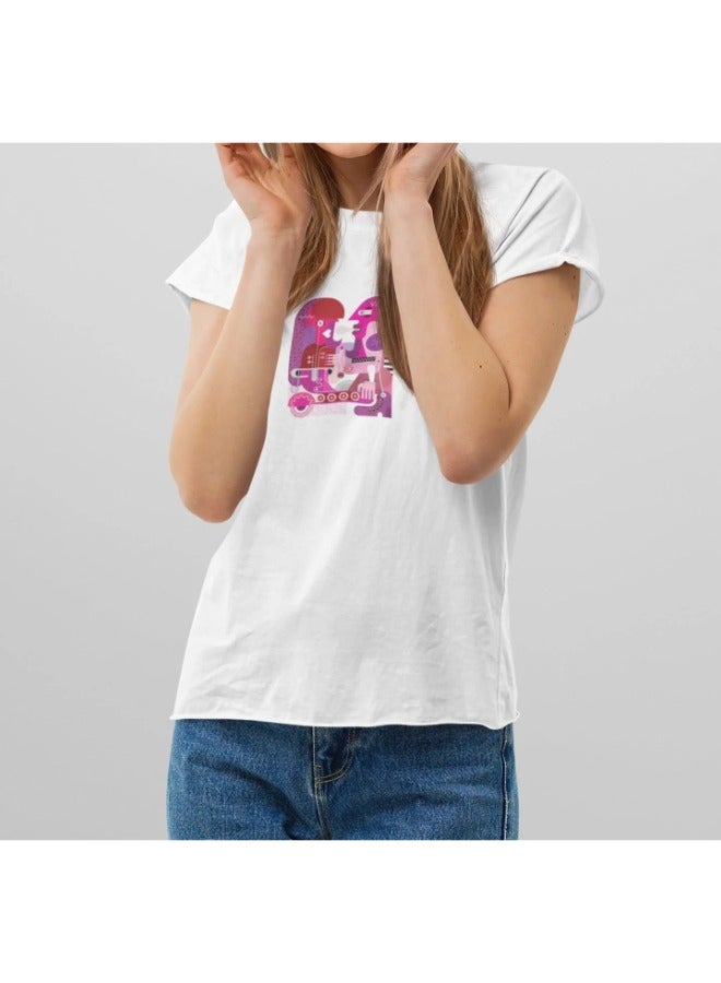 Primina Women's printed T-Shirt -Music, round neck, 100% cotton, regular fit - Image 3