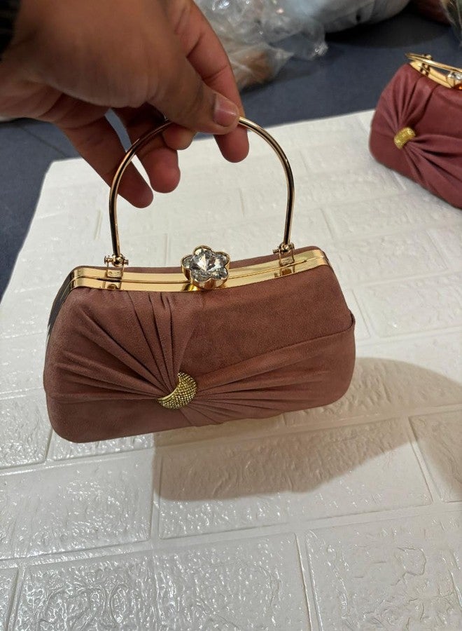 SELOME bow formal party clutch with gold chain for women and girls (CL102-BRO) - Image 3