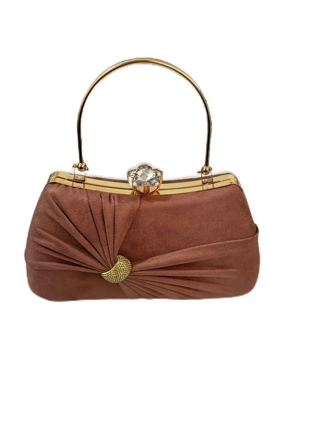 SELOME bow formal party clutch with gold chain for women and girls (CL102-BRO) - Image 1