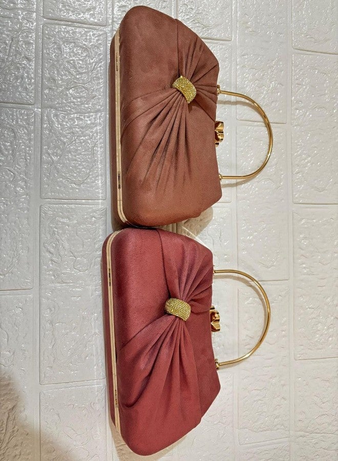 SELOME bow formal party clutch with gold chain for women and girls (CL102-BRO) - Image 5