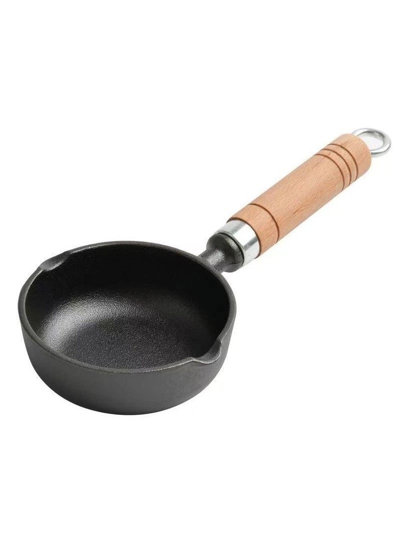 Special cast iron small oil pan flat-bottom frying pan deep oil splashing pan suitable for frying eggs and meat patties - Image 1