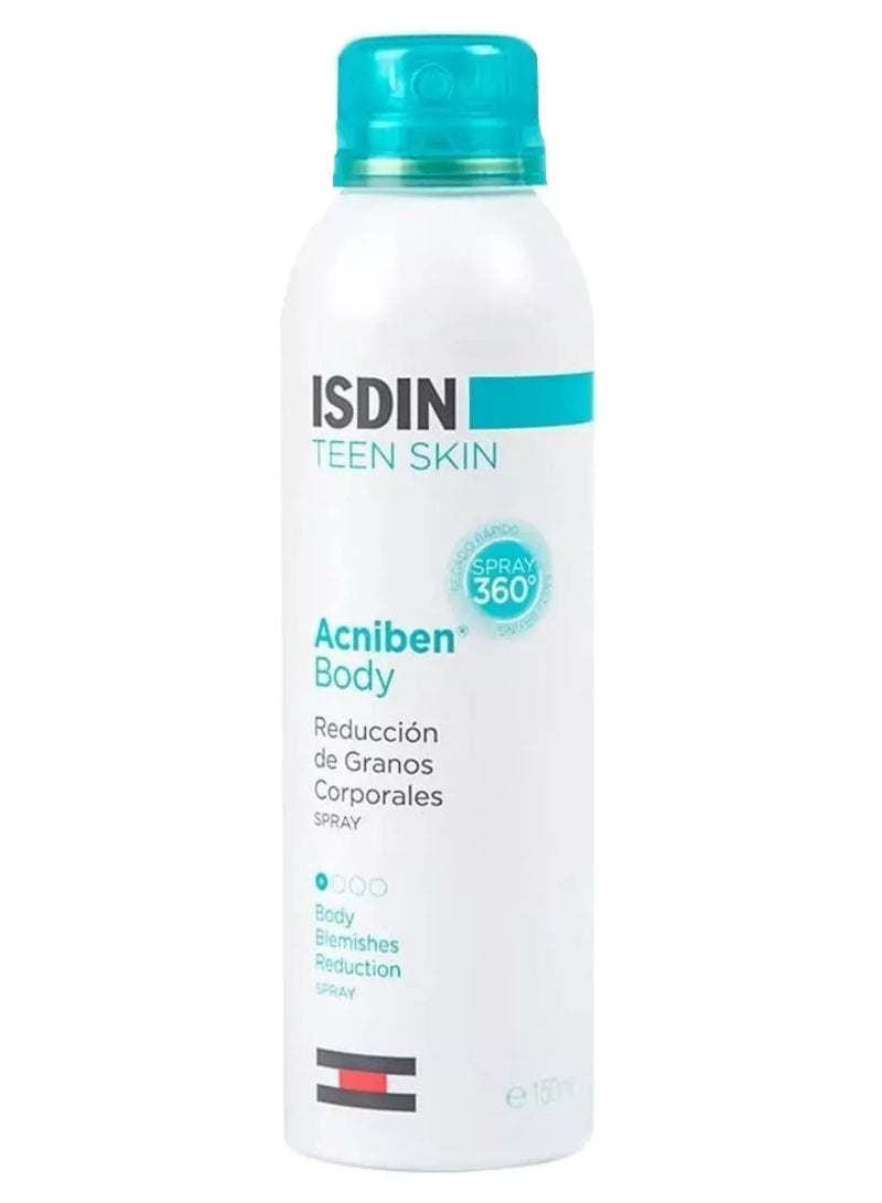 ISDIN Acniben Teen Skin Anti Blemish Body Spray Treatment For Acne 150ml