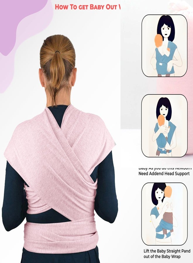 Bembika Adjustable Hands-Free Baby Sling Carrier Baby Wrapping Cloth for New Born with Comfortable Carrying Positions Lightweight & Travel Friendly Foldable Baby Wraping Cloth-(Pink) - Image 5
