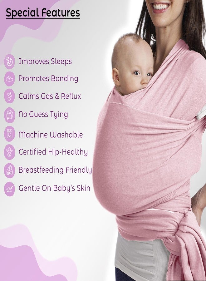 Bembika Adjustable Hands-Free Baby Sling Carrier Baby Wrapping Cloth for New Born with Comfortable Carrying Positions Lightweight & Travel Friendly Foldable Baby Wraping Cloth-(Pink) - Image 4