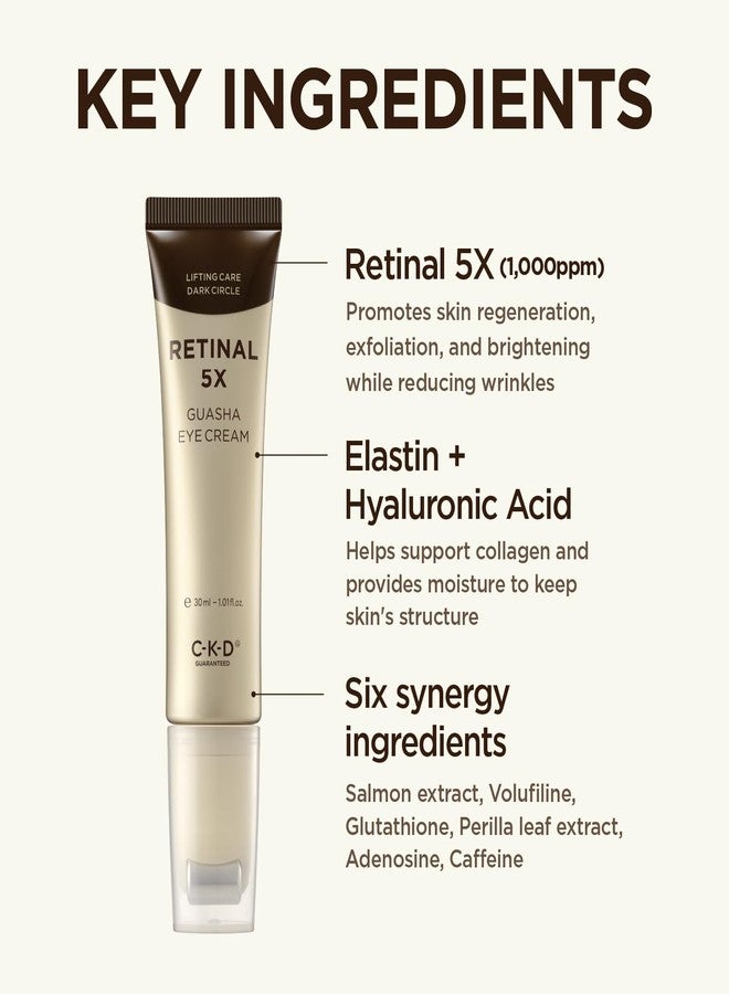 CKD Guaranteed CKD Retinal 5X Gua Sha Eye Cream - Anti-Aging Eye Moisturizer for Wrinkles, Dark Circles & Puffiness - Firming & Hydrating Under Eye Treatment with Retinal & Collagen. Korean Skincare. 1.01 fl oz. - Image 5