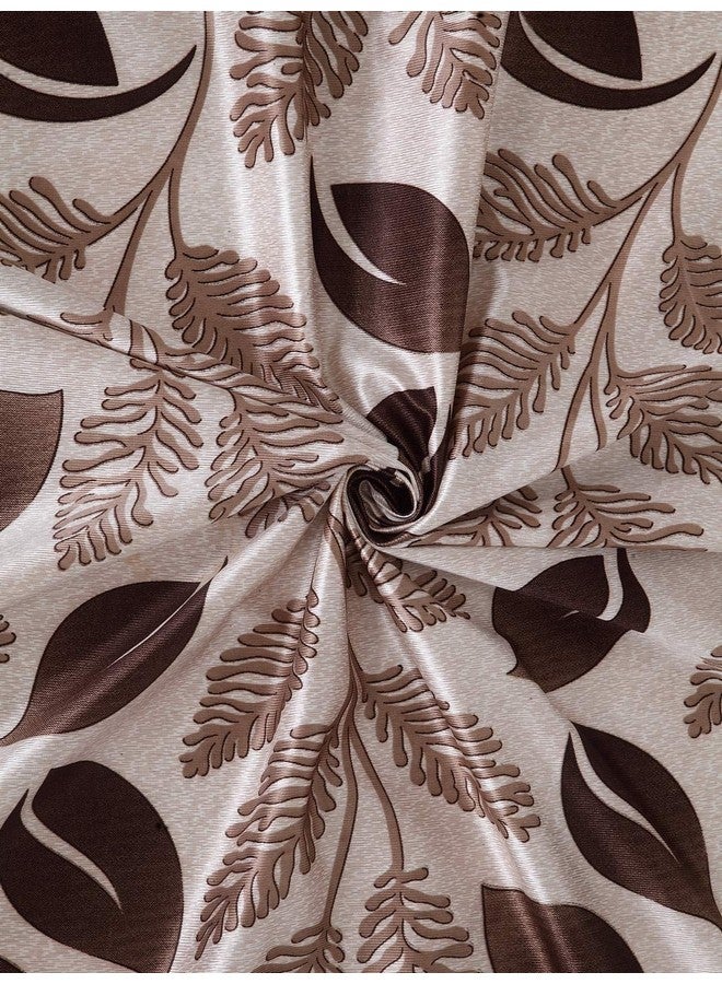Cortina 2 Piece Floral Design Panel Eyelet Polyester Door Curtains - 7 Feet, Brown