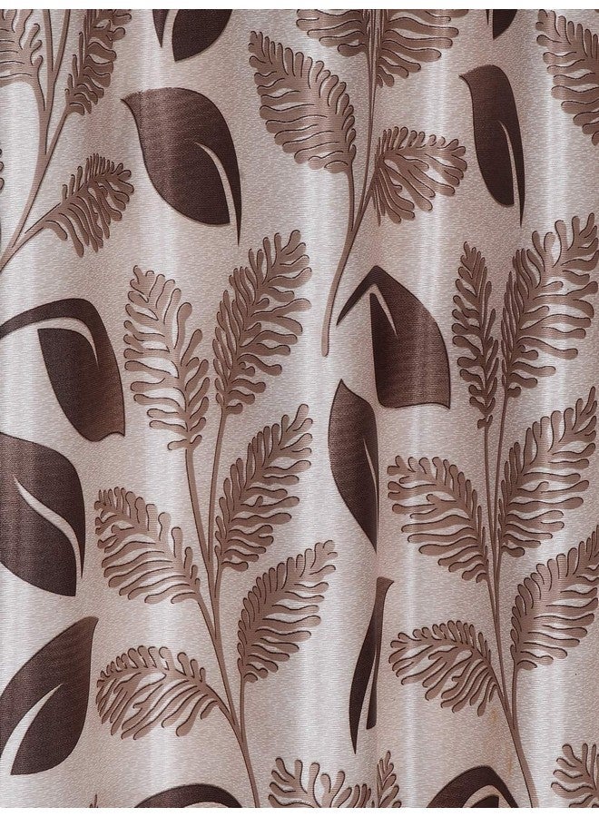 Cortina 2 Piece Floral Design Panel Eyelet Polyester Door Curtains - 7 Feet, Brown
