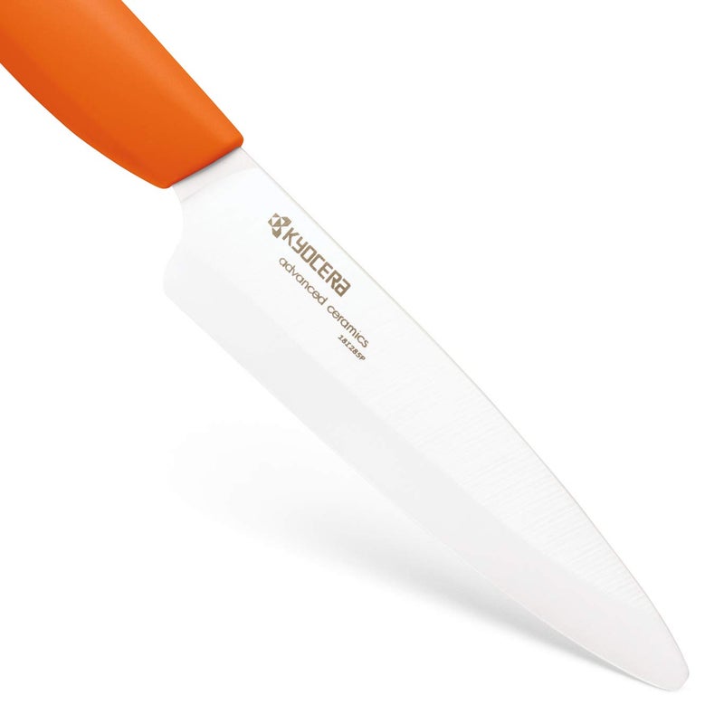 KYOCERA Kyocera Advanced Ceramic Revolution Series 4.5-inch Utility Knife, Orange Handle, White Blade  - Image 2