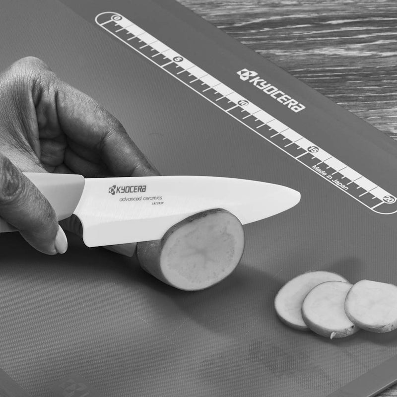 KYOCERA Kyocera Advanced Ceramic Revolution Series 4.5-inch Utility Knife, Orange Handle, White Blade  - Image 5