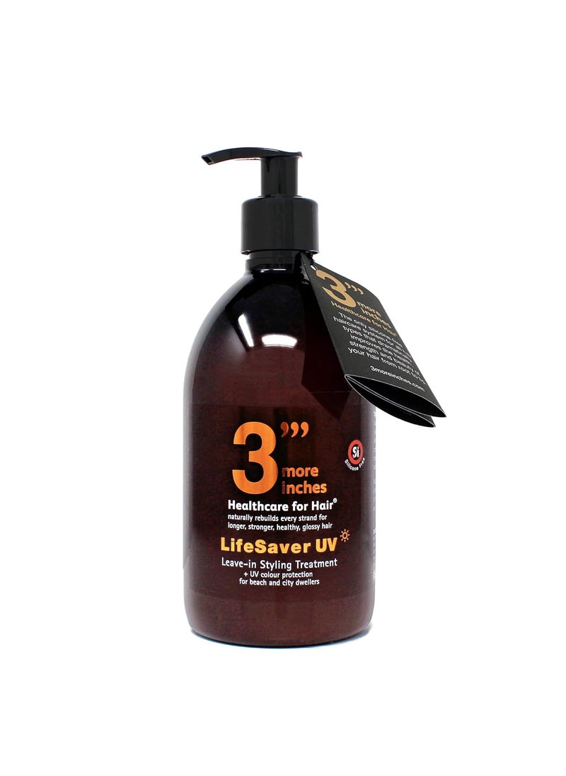 3 More Inches 3More Inches LifeSaver UV Leavein Styling Treatment 500ml  3 in 1 Moisturizing UV Color Protection  FrizzFree Beach Waves  No Added Fragrance Silicone Feee  Hair Care by Michael Van Clarke 
