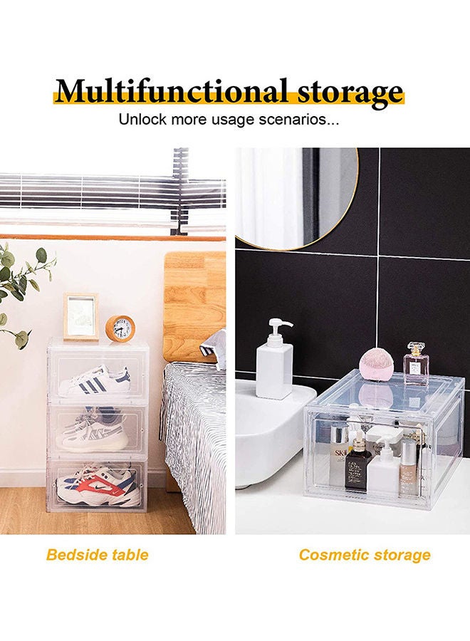 3-Piece Stackable Shoe Box Set Clear/White 13.5x7.5x10.6inch - Image 5