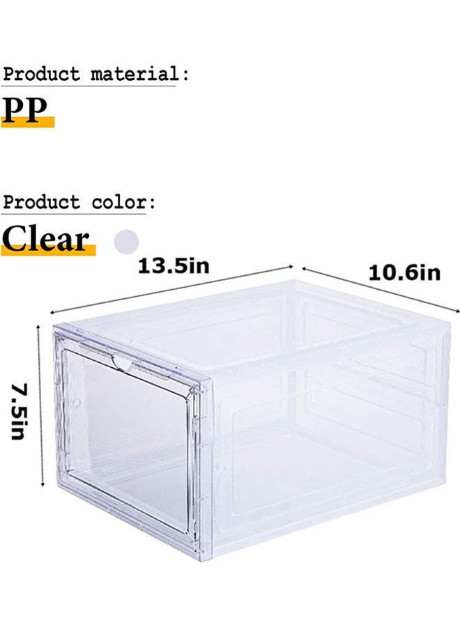 3-Piece Stackable Shoe Box Set Clear/White 13.5x7.5x10.6inch - Image 2