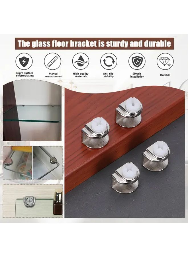 20 Pack Zinc Alloy Adjustable Glass Clamp Bracket Shelf Support Holder For 4 9mm Glass - Image 4