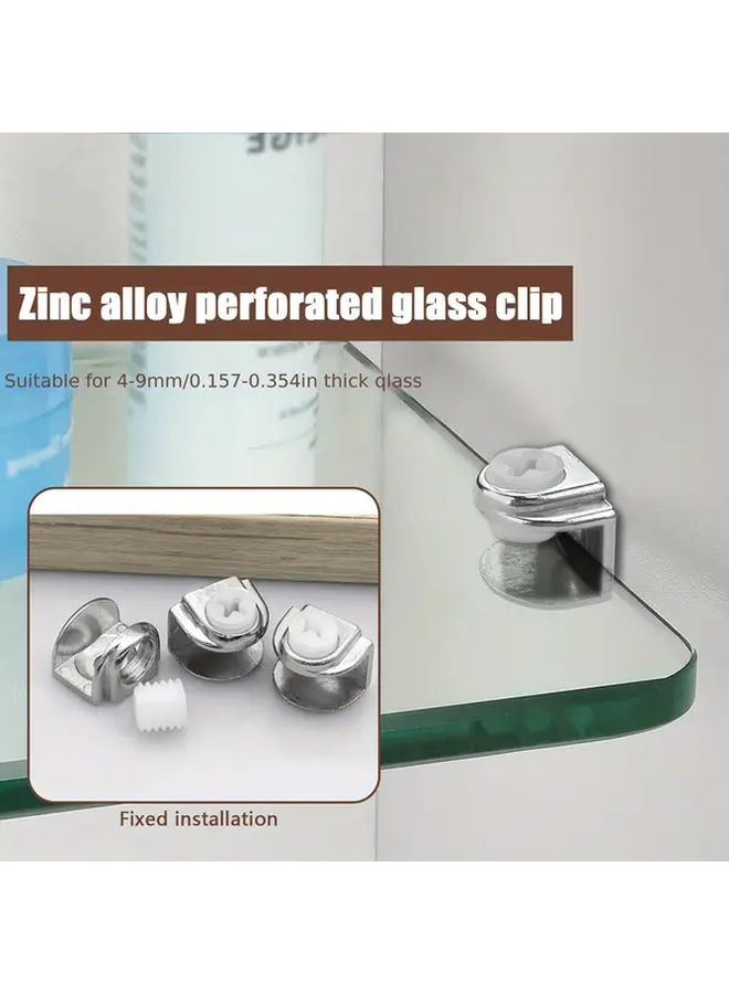 20 Pack Zinc Alloy Adjustable Glass Clamp Bracket Shelf Support Holder For 4 9mm Glass - Image 3