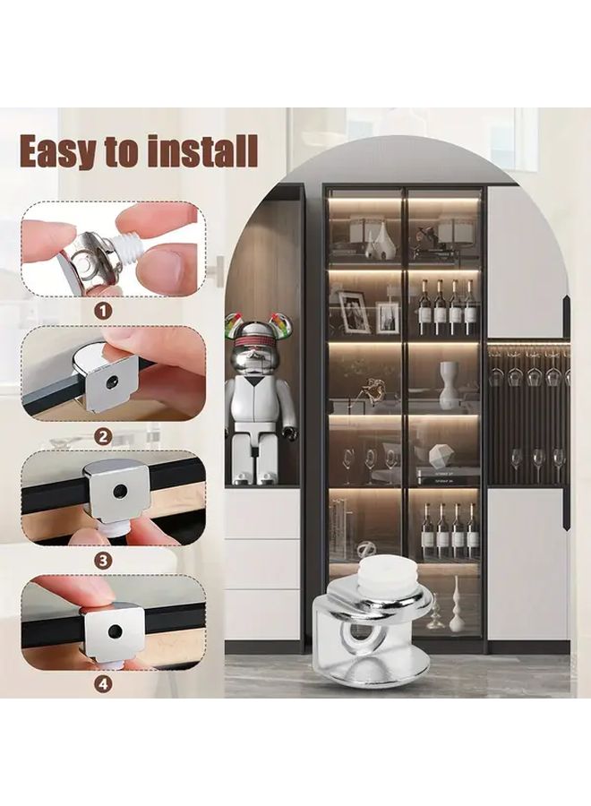 20 Pack Zinc Alloy Adjustable Glass Clamp Bracket Shelf Support Holder For 4 9mm Glass - Image 5