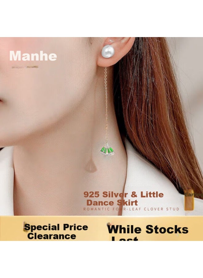 Manhe S925 Silver Stud Earrings For Women, Freshwater Pearl Earrings, Earrings For Women, Wife's Cross New Year Birthday Gift For Girlfriend - Image 1