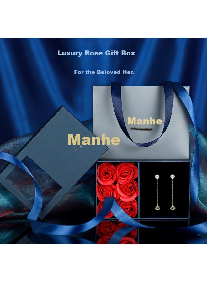 Manhe S925 Silver Stud Earrings For Women, Freshwater Pearl Earrings, Earrings For Women, Wife's Cross New Year Birthday Gift For Girlfriend - Image 5