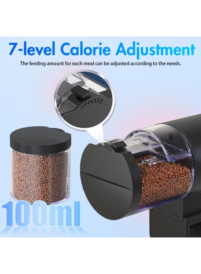 Aquarium Automatic Fish Feeder：12H/24H Timer, 100ml Large Capacity Manual & Automatic Dual Mode, Adjustable Feeding Amount, Battery-Powered Fish Food Dispenser for Home & Office Fish Tanks - Image 4