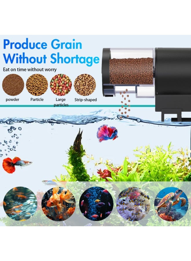 Aquarium Automatic Fish Feeder：12H/24H Timer, 100ml Large Capacity Manual & Automatic Dual Mode, Adjustable Feeding Amount, Battery-Powered Fish Food Dispenser for Home & Office Fish Tanks - Image 5