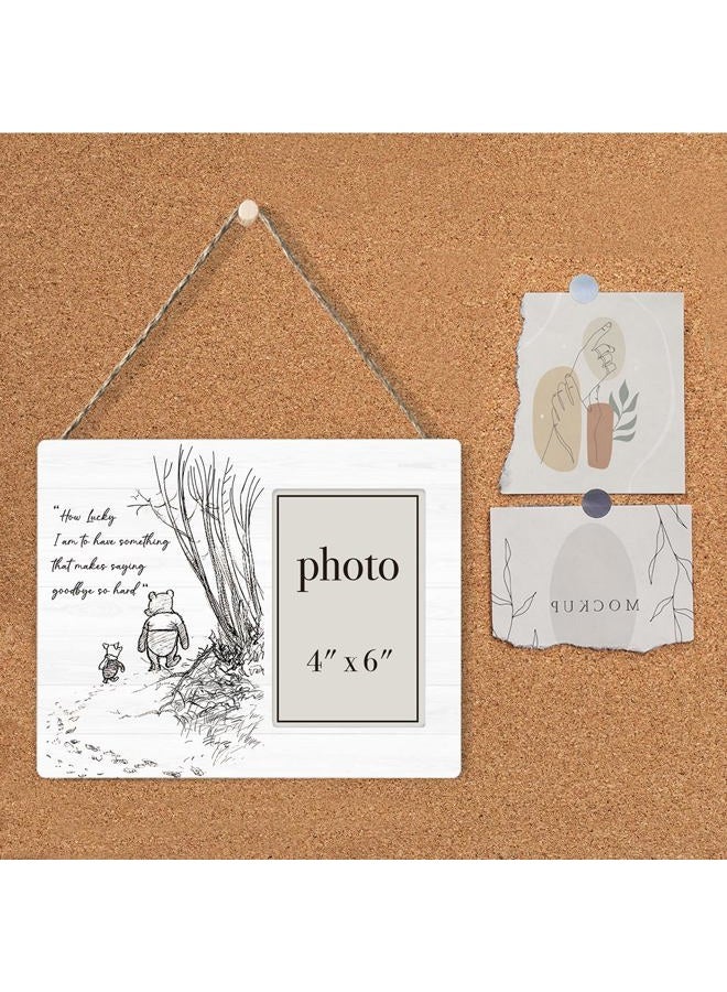 AKFVNSFK Pooh Bear Quote Picture Frame, Classic Pooh Bear Going Away Gifts for Friends Sisters Besties, Saying Goodbye So Hard Photo Frame for 4 x 6 Inch Photo - Image 4