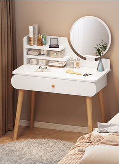 Sharpdo Vanity Table with Mirror, White Fashion Simple Wooden Makeup Dresser With Storage  - Image 1