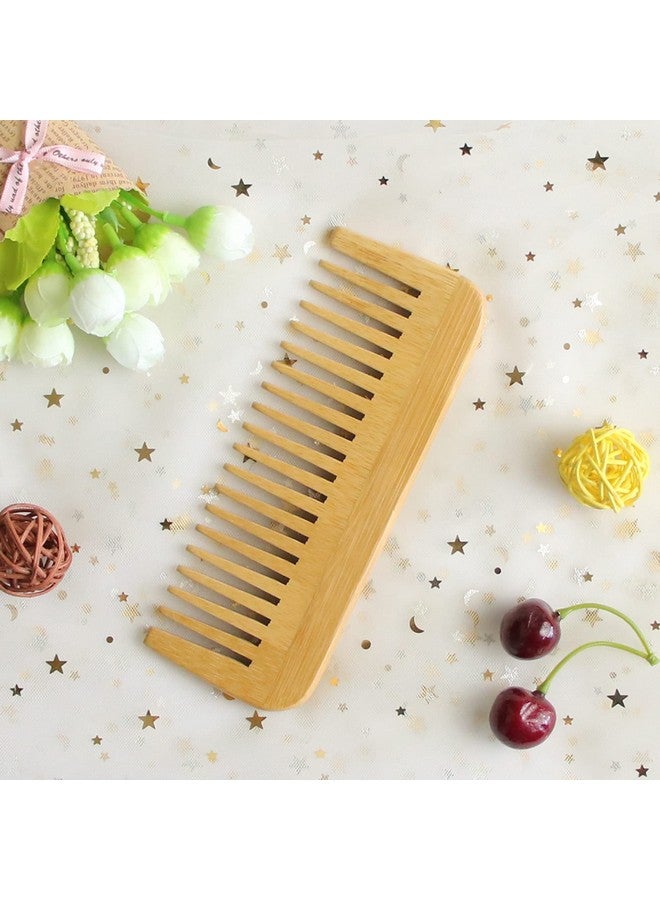 MRD Bamboo Wide Tooth Comb, Detangling Anti-Static Brush Natural Curly Wavy Dry Hair For Womens and Mens Hand Polished (1PCS) - Image 5
