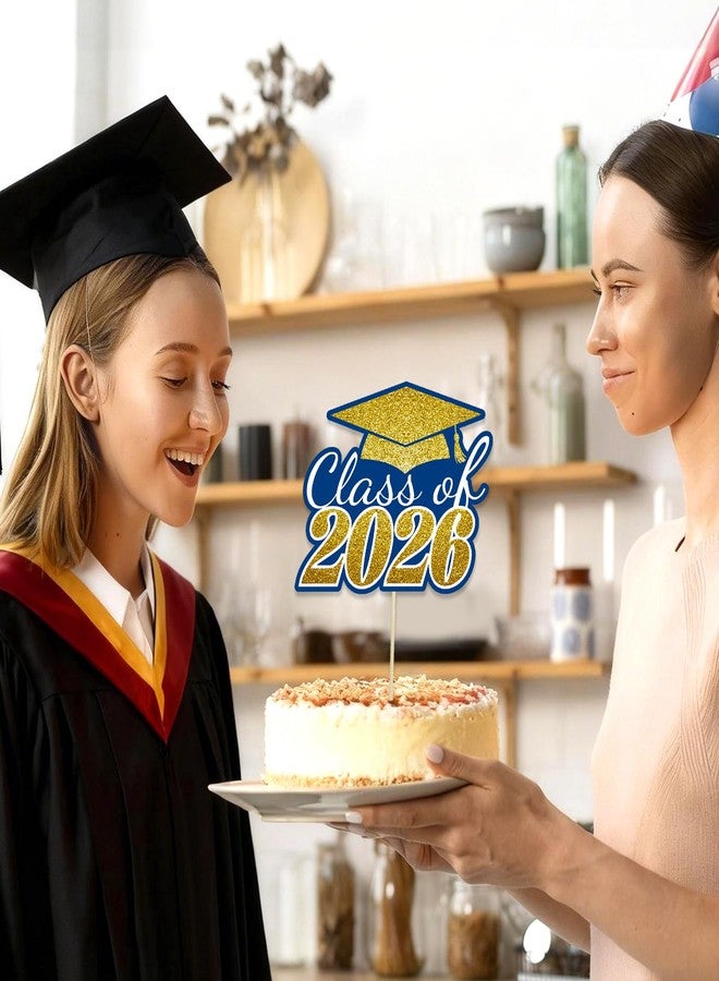 wuhuzsm 2026 Graduation Party Decorations - 30 Pack Blue and Gold Class of 2026 Congrats Grad Table Centerpiece Sticks for Caps, Stars, Cake Topper - Image 5