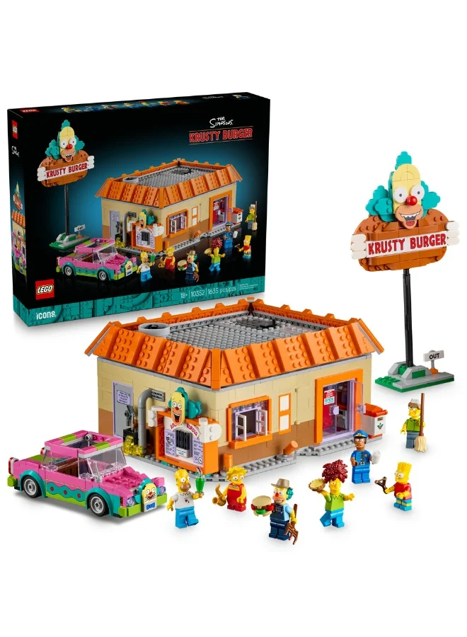 Lego Icons The Simpsons: Krusty Burger Set for Adults 10352 (Age 18+, 1635 Pieces)
