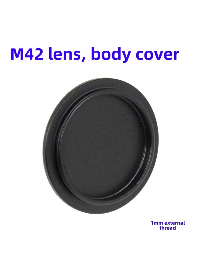 Applicable To M39 M42 Fuselage Lens Front And Rear Cover 1MM Standard Screw Metal Cover M39 L39 To M42 Adapter Ring-Color:Black-m42 Body Cover (external Thread)  - Image 1