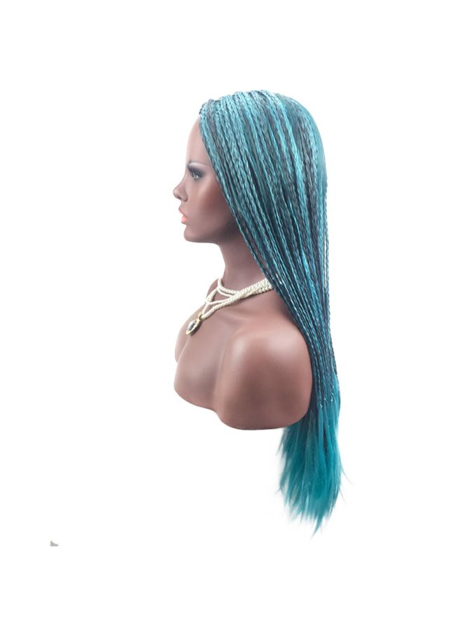 NIBEMINENT Cosplay Synthetic Braid Wig Cyan Blue 19x16x1cm - Image 4