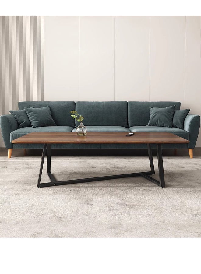TAPIT Coffee Table Desk Light Luxury Creative Tea Table Rectangular Tea Table Steel Frame Legs Stylish Large Desktop Coffee Table Stable Load-bearing (Walnut) - Image 5
