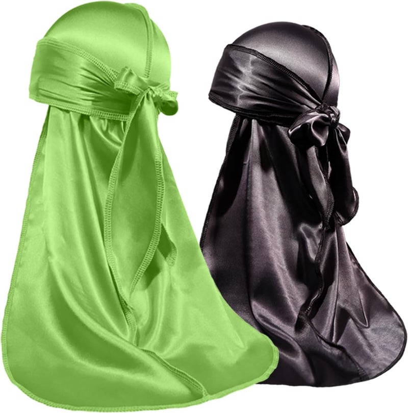 ForceWave 2 PCS Silky Satin Baby Durags for Boys Girls Infant - Image 1