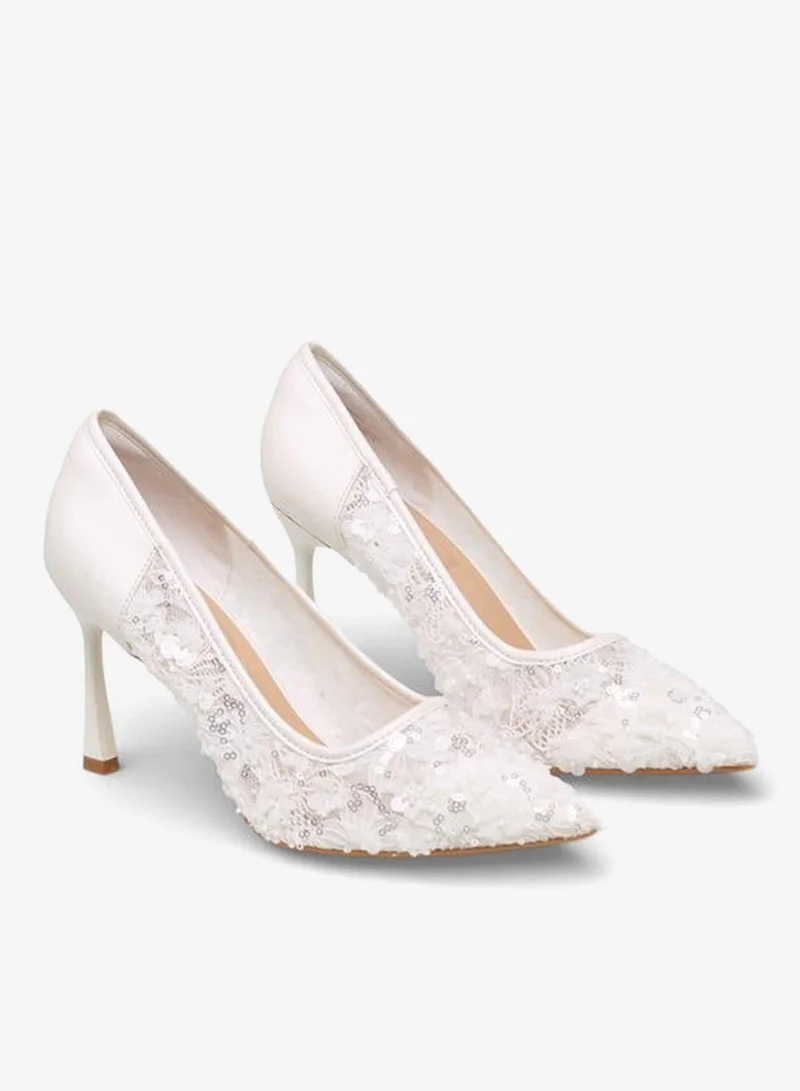 Women Sequin Embellished Pointed Toe Pumps Ramadan Collection