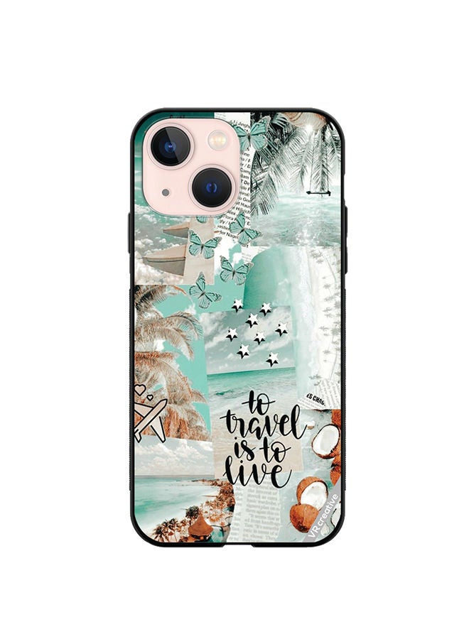 VR CREATIVE Protective Case Cover For Apple iPhone 13 To Tavel Is To Live Design Multicolour - Image 1
