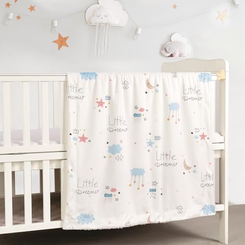 CREVENT Cozy Soft and Warm Mink Baby Blanket with Sherpa Backing Gift Packing with Ribbon for Newborn Infant Toddlers Crib Cot Stroller 30X40 Little Dream - Image 3