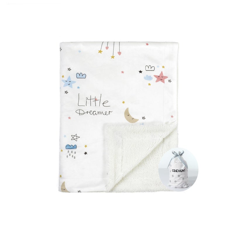 CREVENT Cozy Soft and Warm Mink Baby Blanket with Sherpa Backing Gift Packing with Ribbon for Newborn Infant Toddlers Crib Cot Stroller 30X40 Little Dream - Image 2