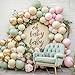 Partycus Dusty Green Pink Balloon Arch Double Stuffed Sage Mint Green Baby Pink White Sand Cream Gold Pastel Balloon Garland Kit for Baby in Bloom Birthday Wedding Easter Dinosaur Valentines Party - Image 2
