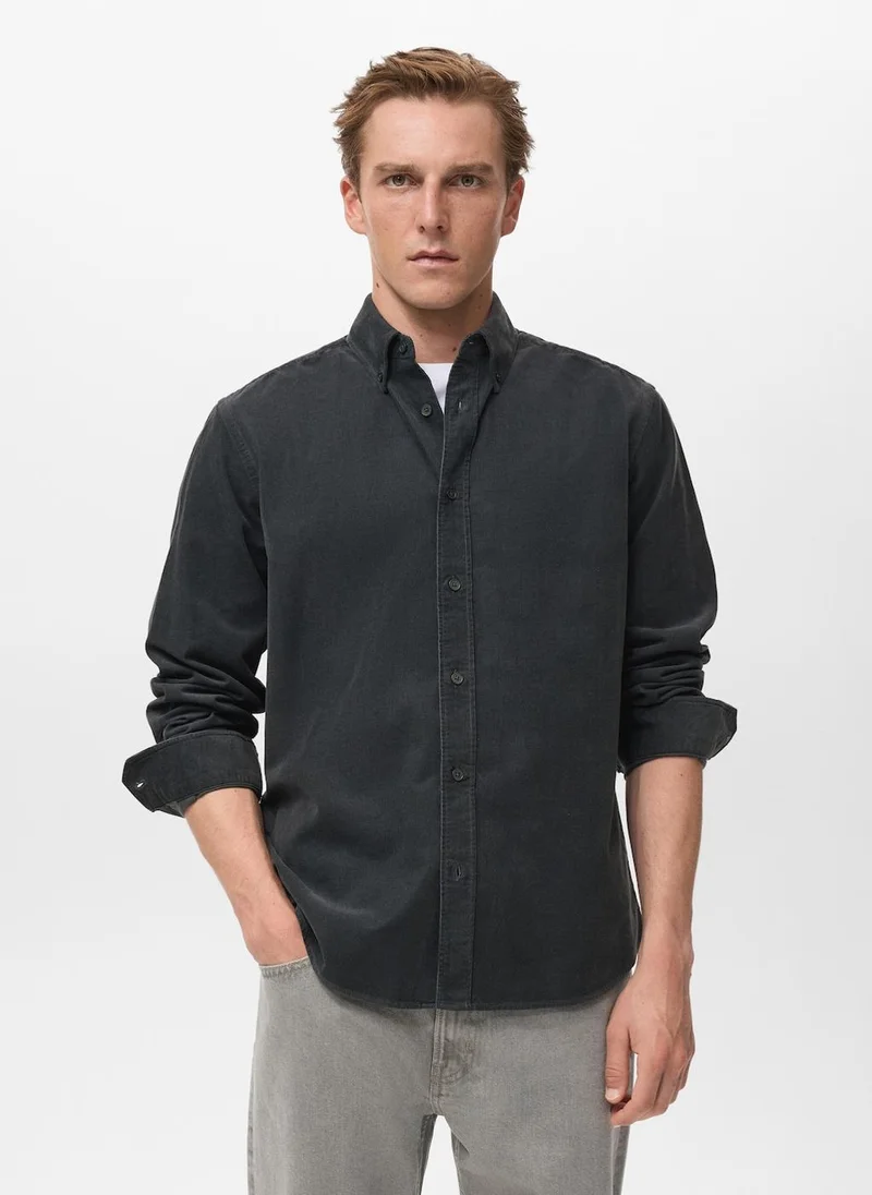 Mango Man Classic-fit micro-corduroy shirt